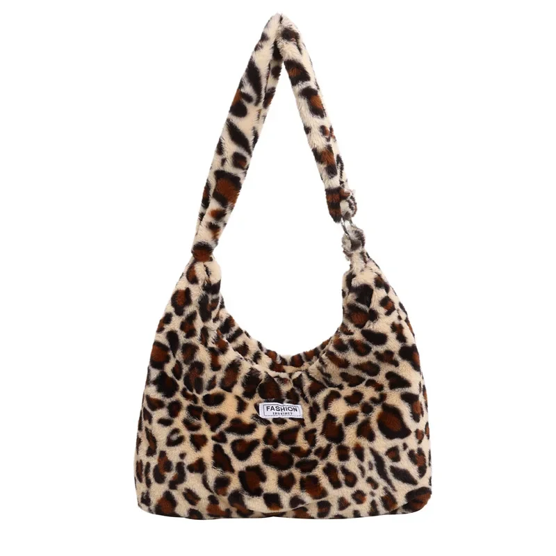 Crianças mensageiro sacos leopardo impressão saco de pele moda retro pelúcia crossbody saco para mulheres versátil bolsa e bolsas aseка