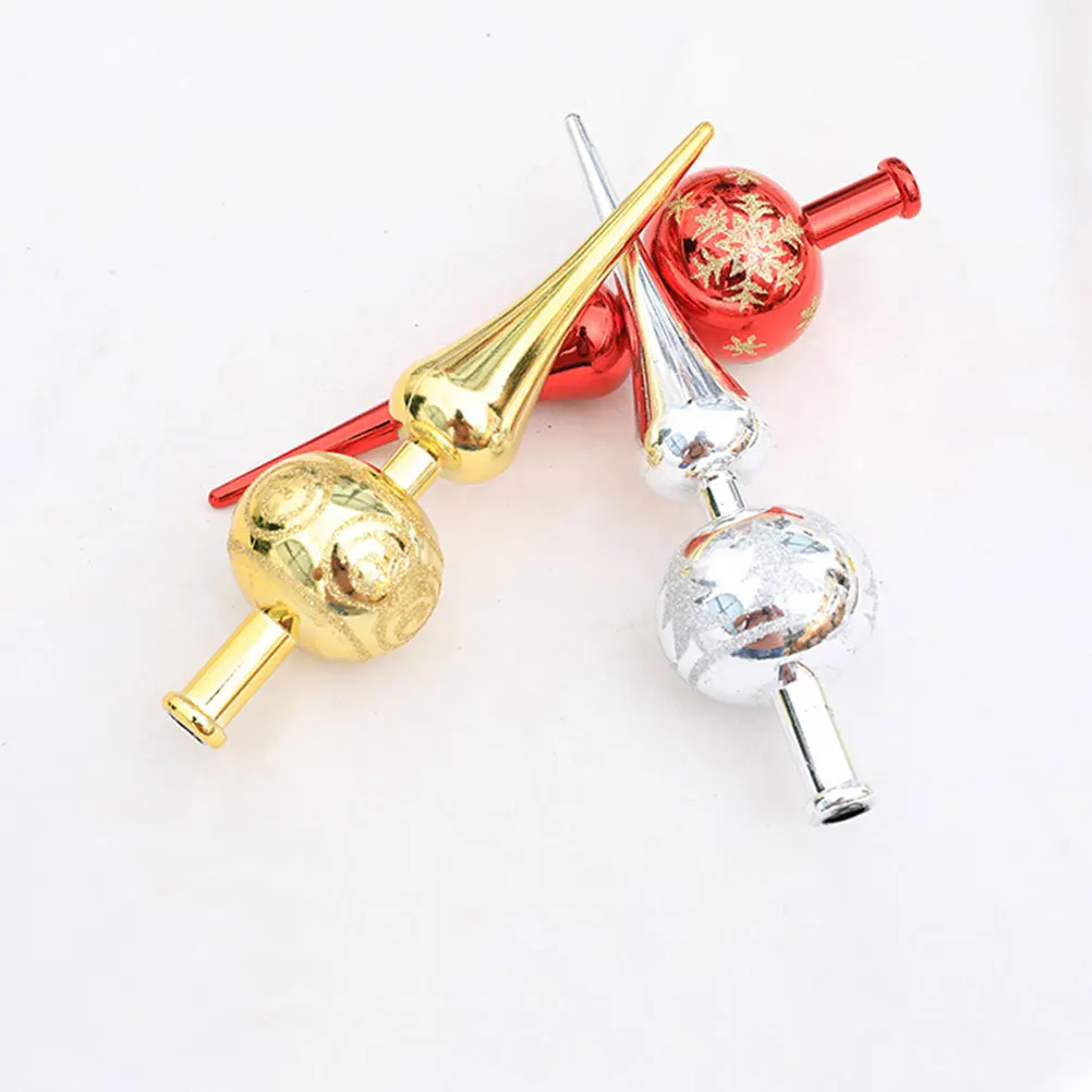 

2Pcs Christmas Tree Top Star Toppers Decoration nament Xmas Decorations Plastic Tree Topper Spherical Treetop Party Supplies