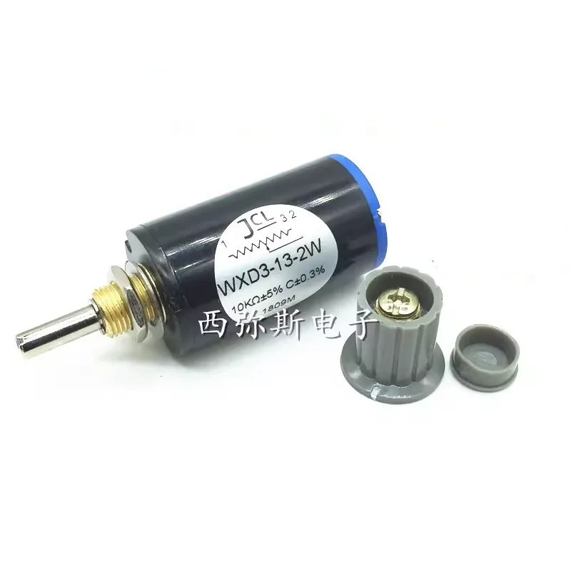 1pcs，  10-turn potentiometer，WXD3-13 2W，1K 2K2 4K7 10K 22K  47K，Axis length 20mm. Axis diameter 4mm，With Knob Cap