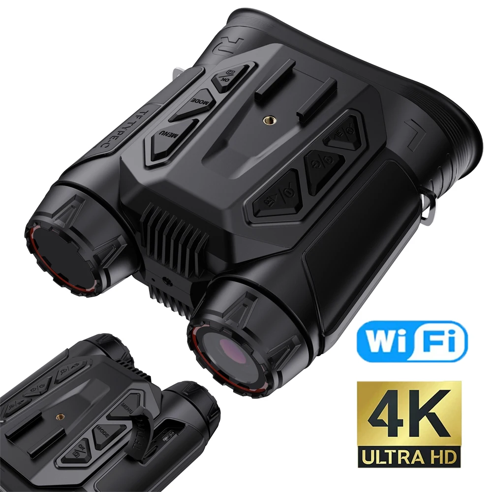 

NVC900 Head-Mounted Infrared Night Vision Binoculars 4K UHD WIFI Digital Telescope Camera for Hunting Camping with 16X Zoom 48MP