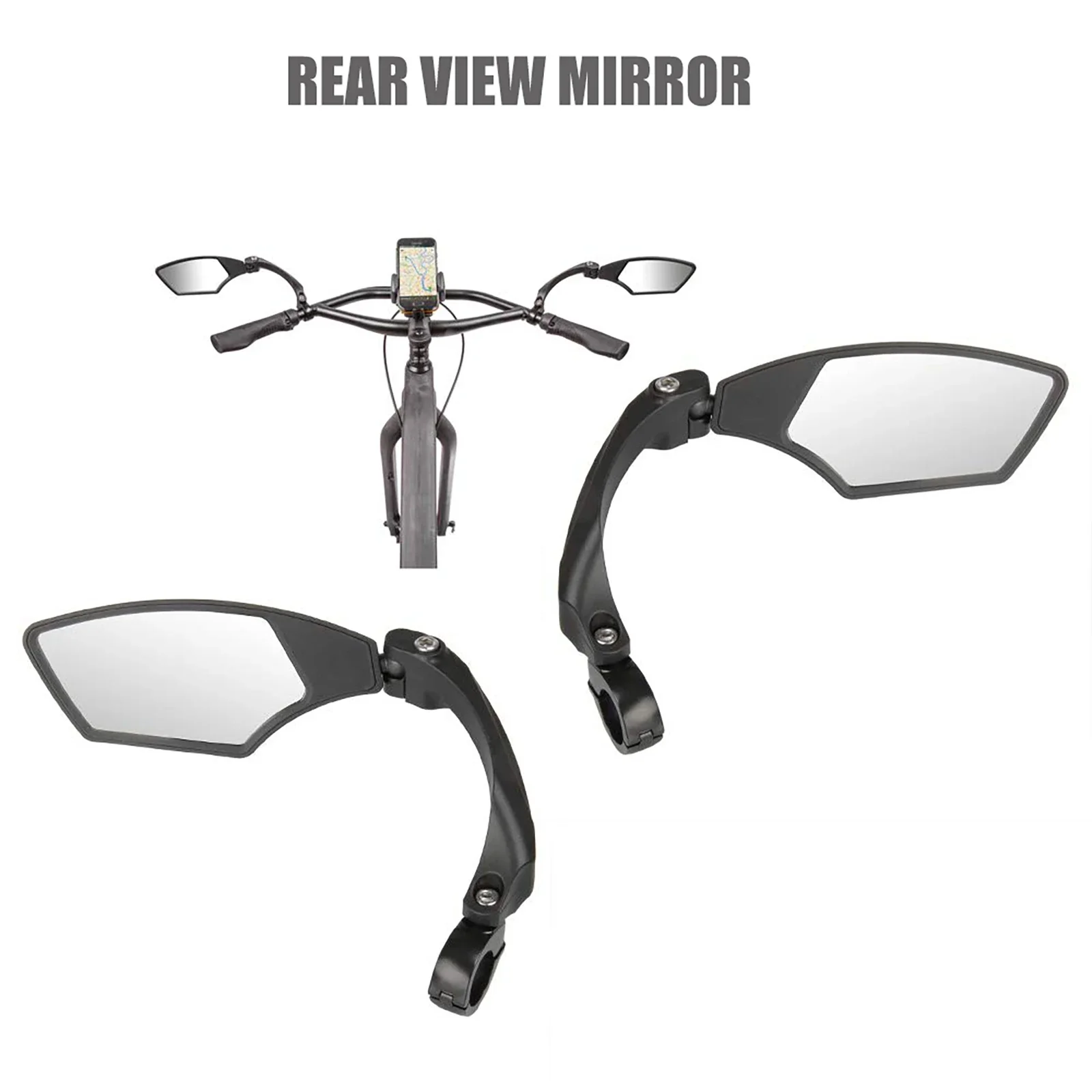 Ciclismo ampla gama espelho retrovisor da bicicleta rotação 360 guiador espelho hd lente de vidro claro ampla gama refletor