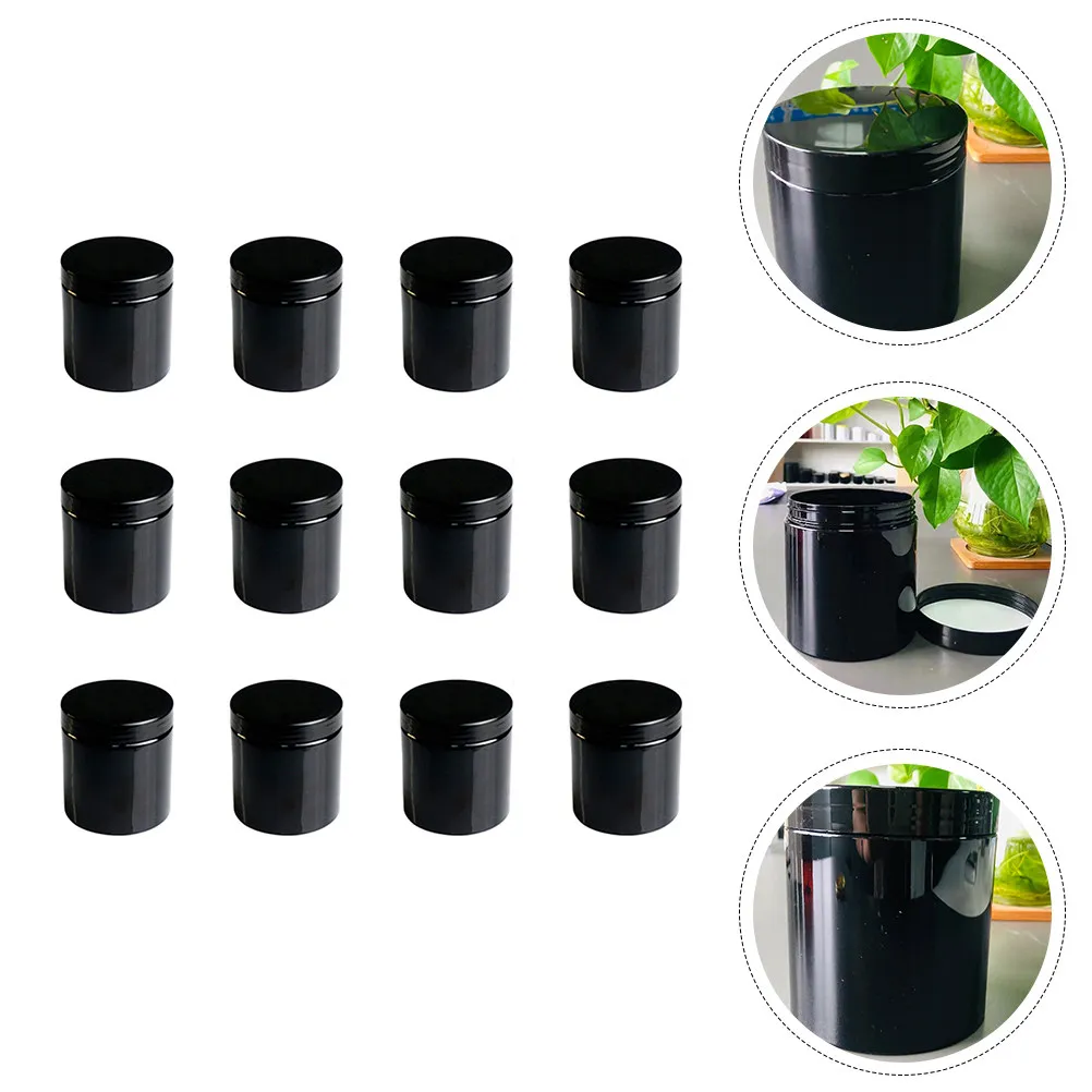 

12 шт. баночек для крема, 500 мл, герметичные, пустые контейнеры для лосьона, дорожные емкости для хранения, пластиковые баночки для макияжа, мазей, масок для лица