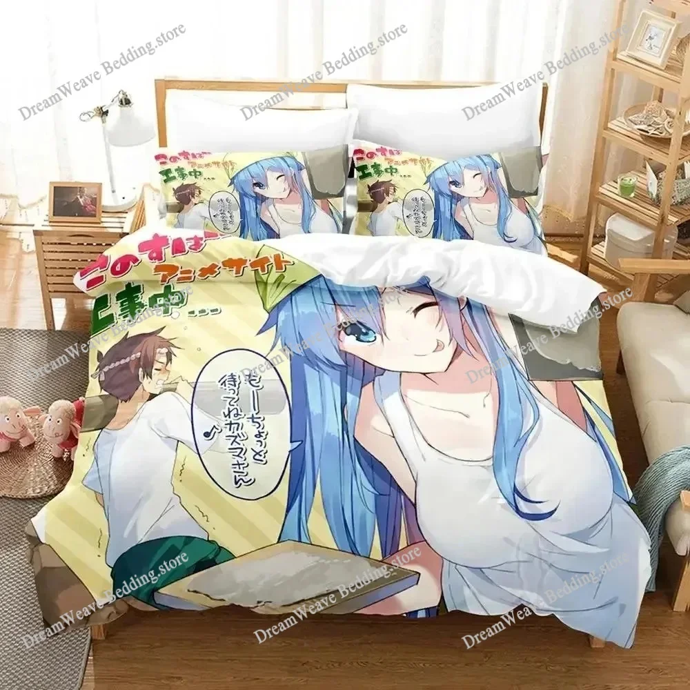 

Anime KonoSuba Bedding Set Duvet Cover Bed Set Quilt Cover Pillowcase Comforter King Queen Size Boys Adult Bedding Set
