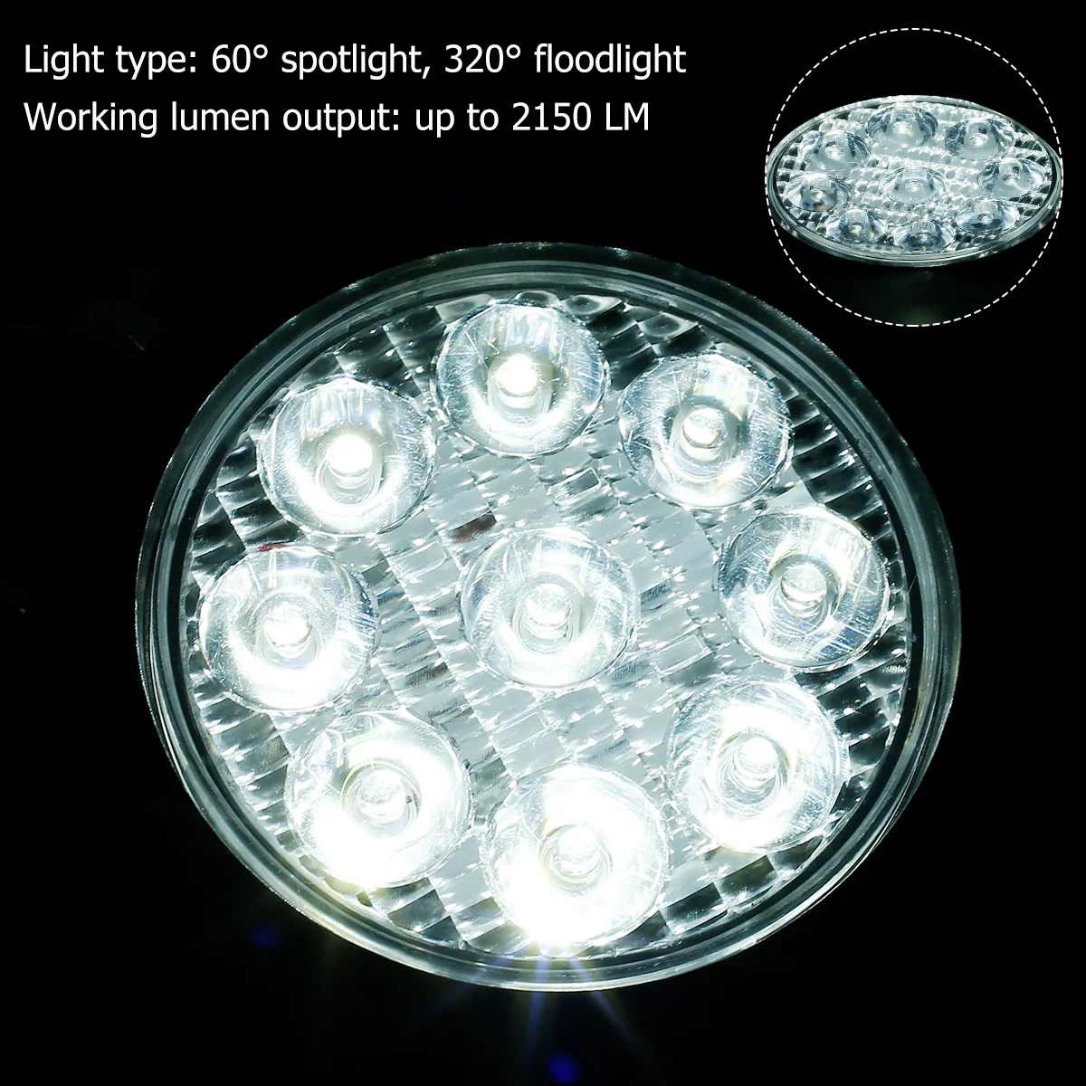 2Pcs 480W LED work light round headlight 6000K 5000LM spotlight IP68 waterproof for off-road car van truck SUV