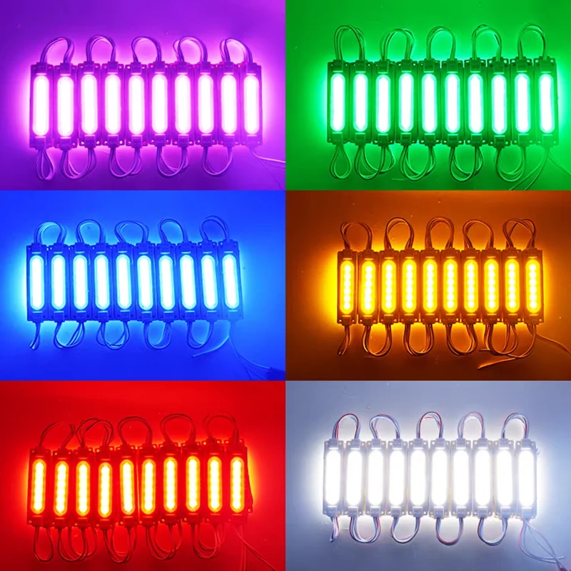 20pcs 12V COB LED Modules Advertising Luminous Characters Backlight Modules IP65 Waterproof White Red Blue Green Yellow Pink