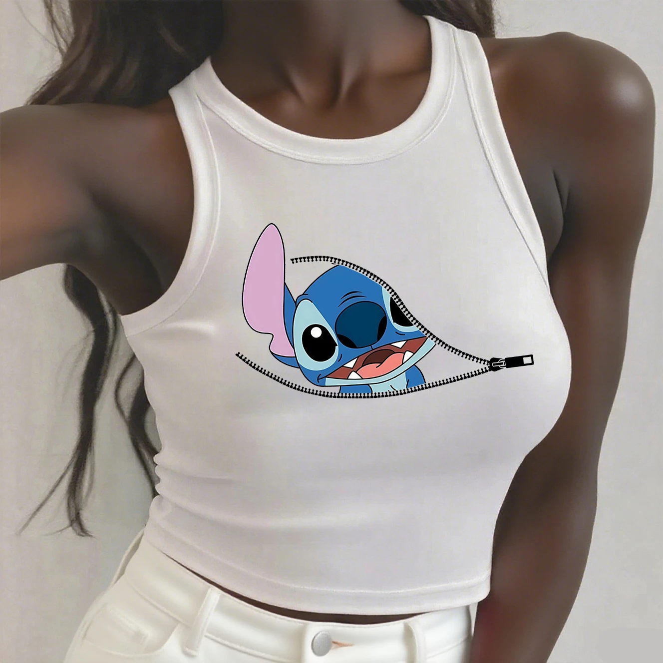 2yk disney mulher roupas anime feminino topos esportes t camisa espartilho senhoras colheita topo de cintura alta 2000s magro curto sem mangas