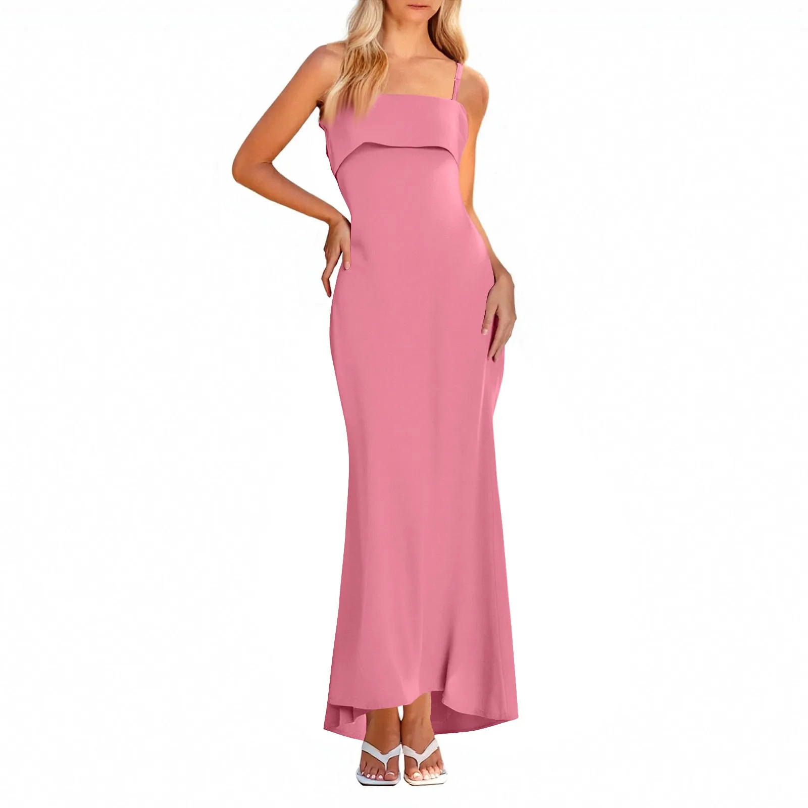 

Women'S Fashion Casual Summer Solid Color Backless Sleeveless Slim Fit Suspender Dress Summer Dresses Woman Vestidos Elegantes