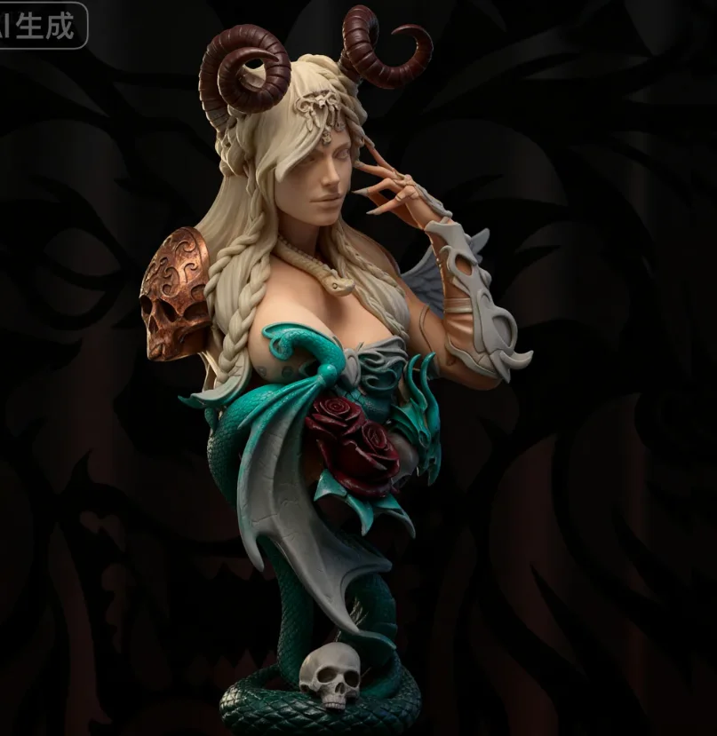 

1/10 Resin bust model kits beauty figure self-assembled and colorless A-1613