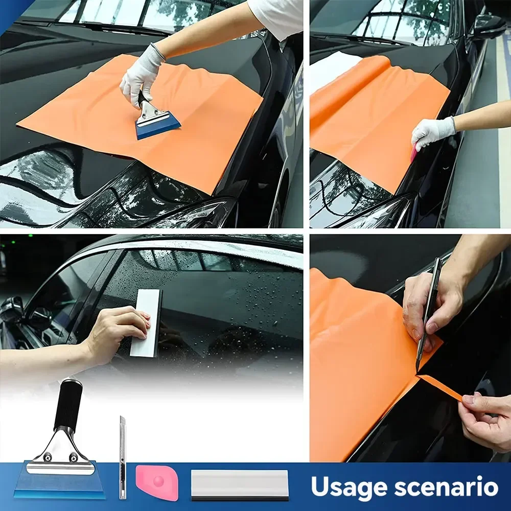 PFCC Car Scraper Tools Vinyl Wrap Film Sticker Wrapping Auto Window Hot Carbon Fiber Tint Foil Magnetic Stick Squeegee Razor