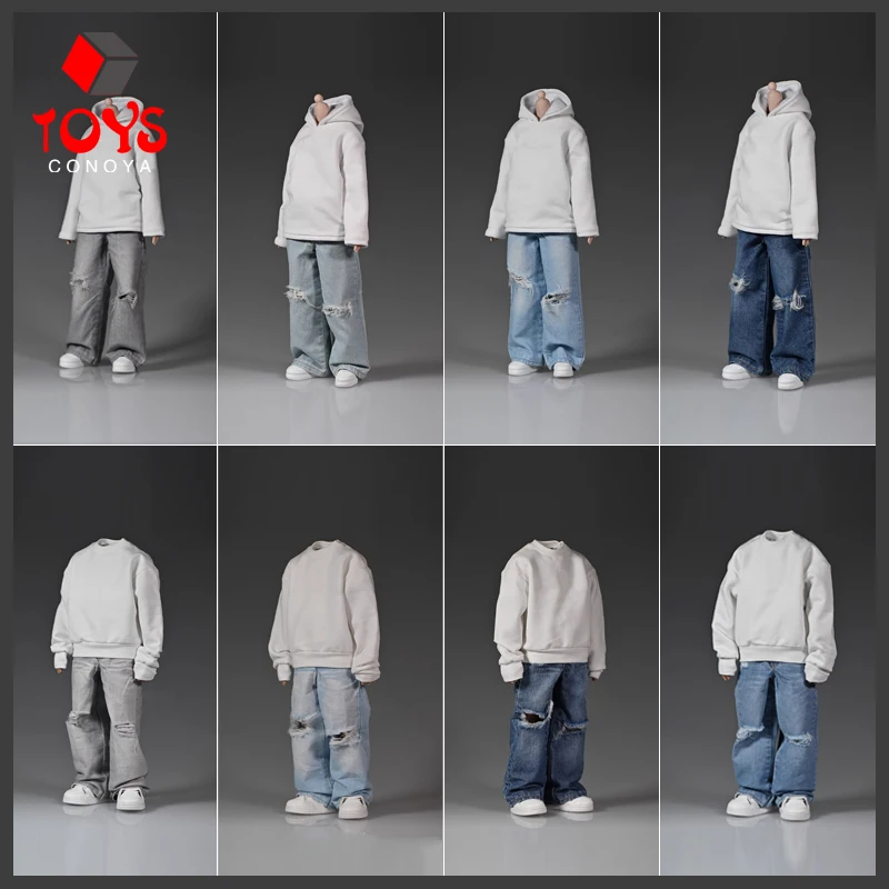 

1/6 Scale Fashionable Trendy Ripped Hip-hop Style Loose Casual Jeans Fit 12-inch Female Male Action Figure Body Model