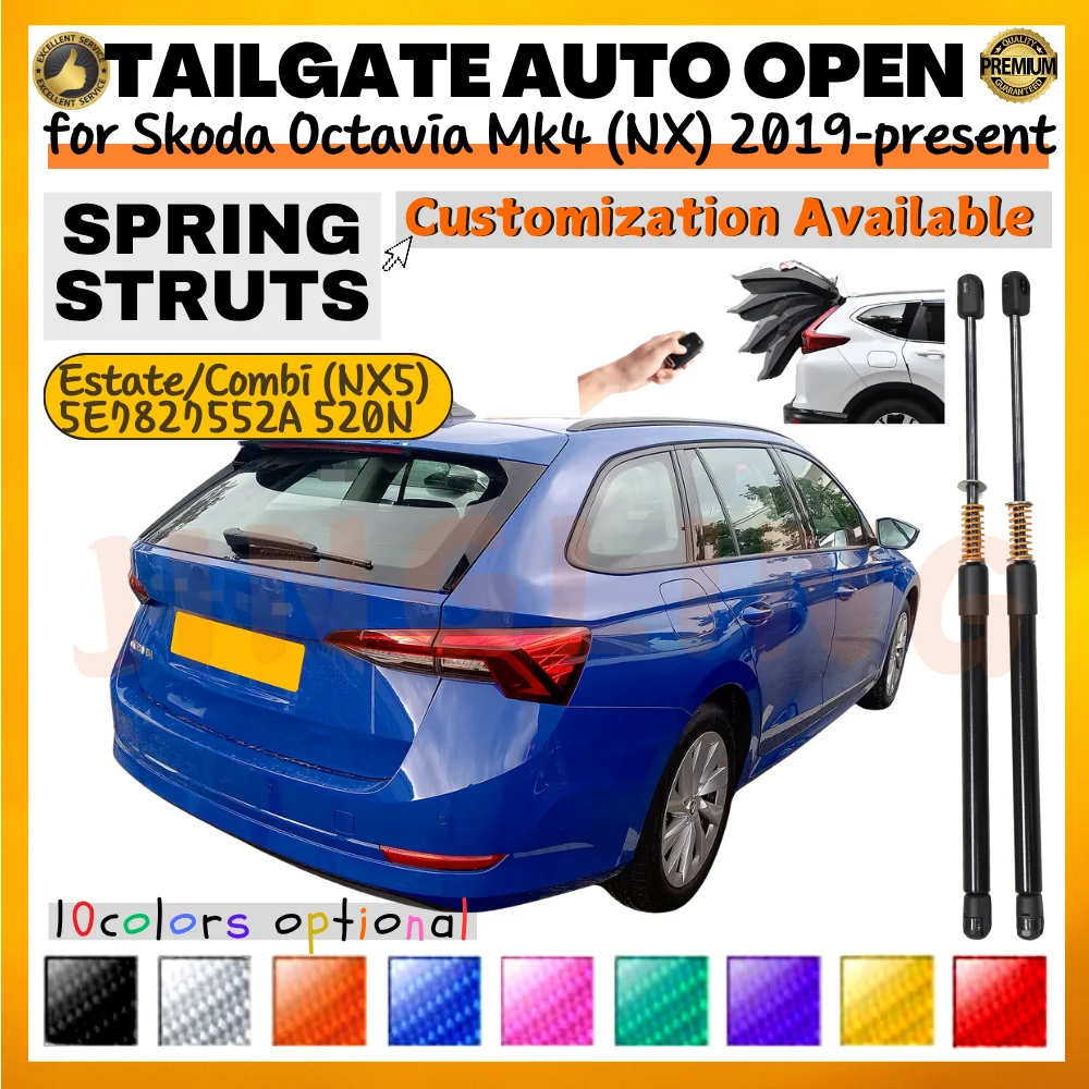

Qty(2) Trunk Struts with Spring for Skoda Octavia Mk4 (NX) 2019-present Estate/Combi 520N Rear Tailgate Boot Lift Supports Shock