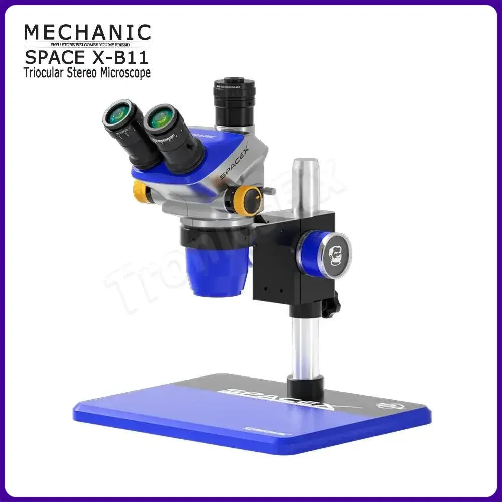 MECHANIC SPACE X-B11/SPACE X-TSD Trinocular Microscope 6.5X-52 X Continuous Zoom for Phones PCB Electronic Magnify Repair Tool