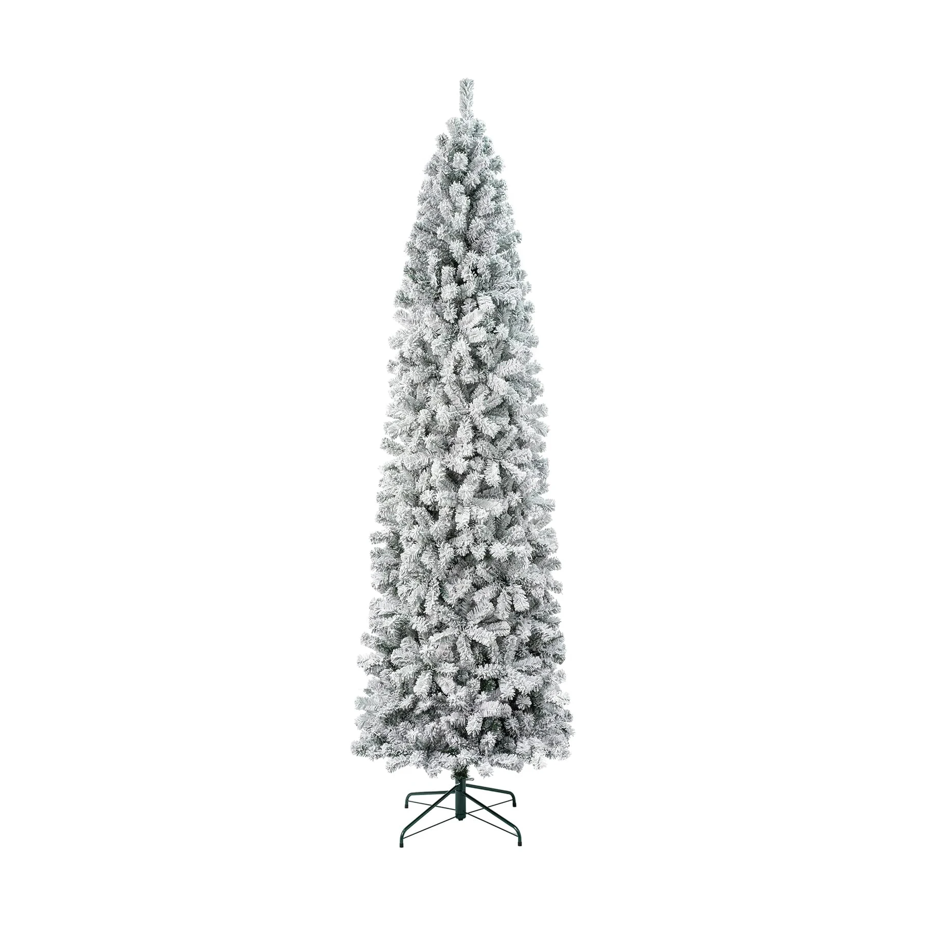 First Traditions Acacia Flocked Tree Slim Christmas Tree