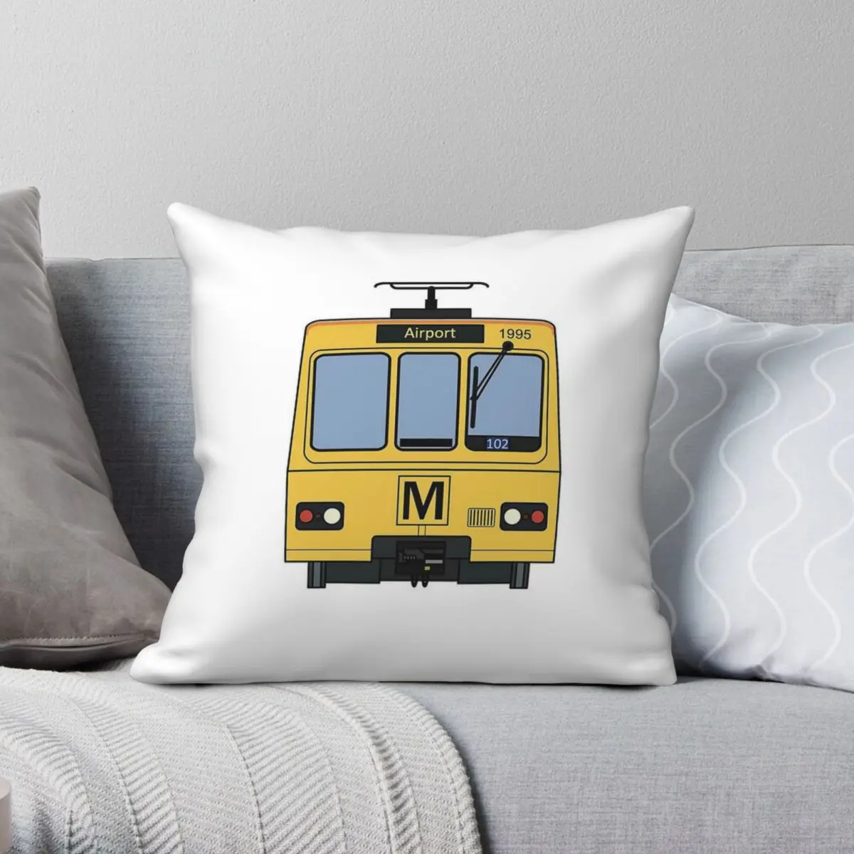 Tyne And Wear Metro 1995 Square Pillowcase Polyester Linen Velvet Pattern Zip Decor Pillow Case Sofa Cushion Cover 18