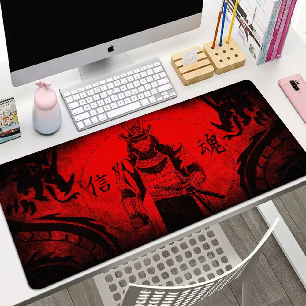 Samurai Diy Gaming Computer Mat Mause Pad Gaming Setup Accessories Mousepad Gamer 900x400 Large Mouse Pad Desktops Mats Keyboard