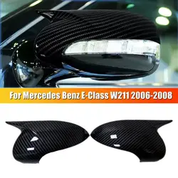 For Mercedes Benz E-Class W211 2006 2007 2008 Car Rearview Side Mirror Cover Wing Cap Exterior Door Housing Shell Trim ABS