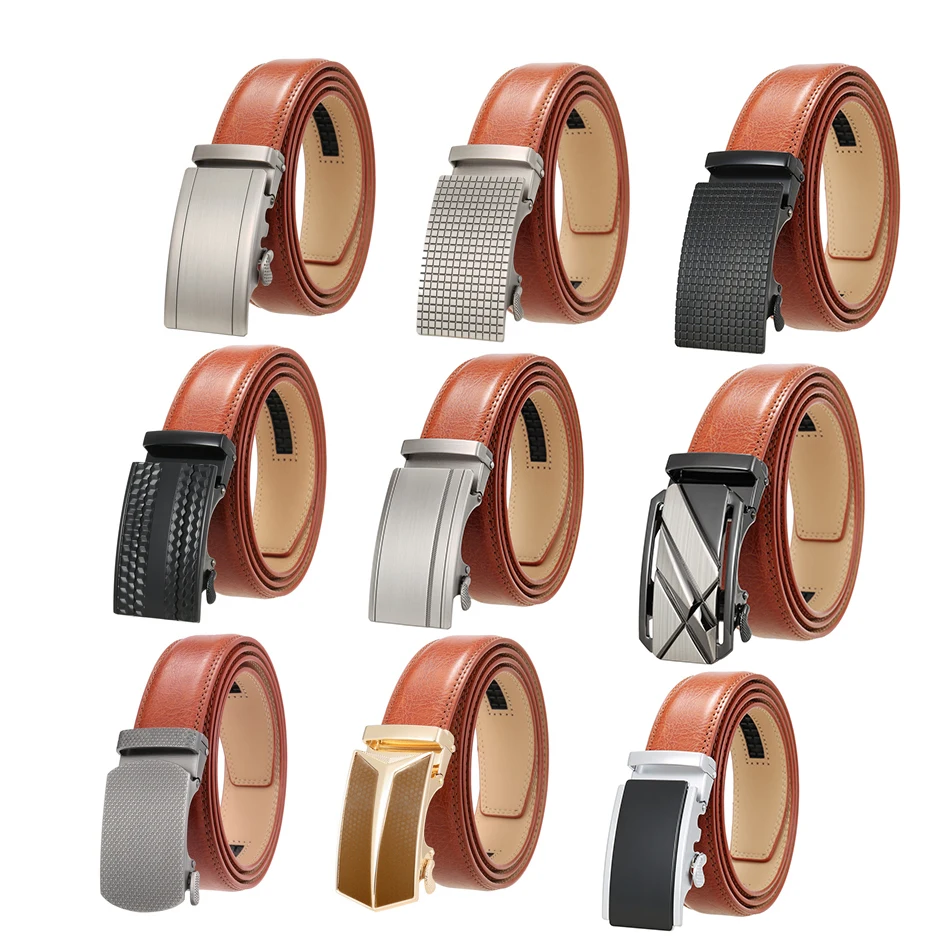 2026 Red Brown Automatic Belt For Men Formal Leather Mens Belts Luxury Designer High Quality Man Belt Casual Ceinture Homme B601