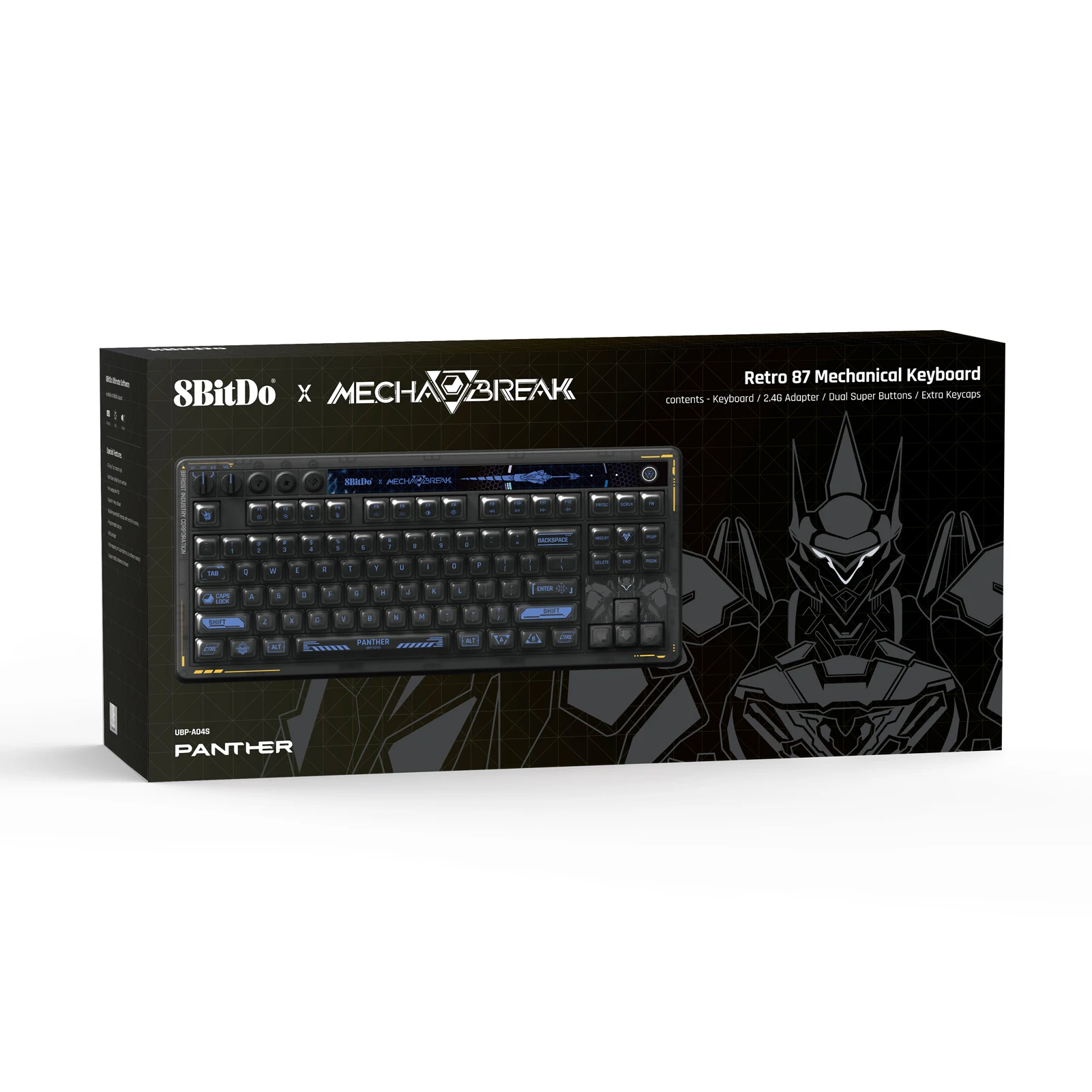 Механическая клавиатура 8BitDo Retro 87, игровая клавиатура MechaBREAK, Bluetooth/2,4G/USB-C с возможностью горячей замены для Windows Android