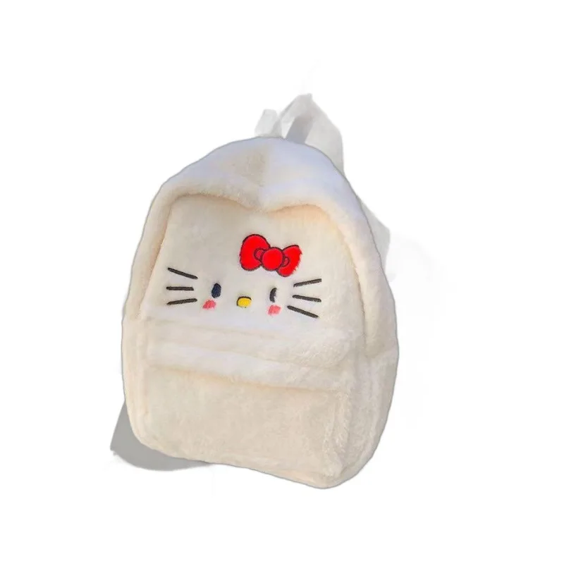 New Sanrio Hello Kitty Kawaii Plush Backpack Cartoon Plushie High capacity Bag Anime Kt Shoulder Backpacks Bags Kids Girl gifts