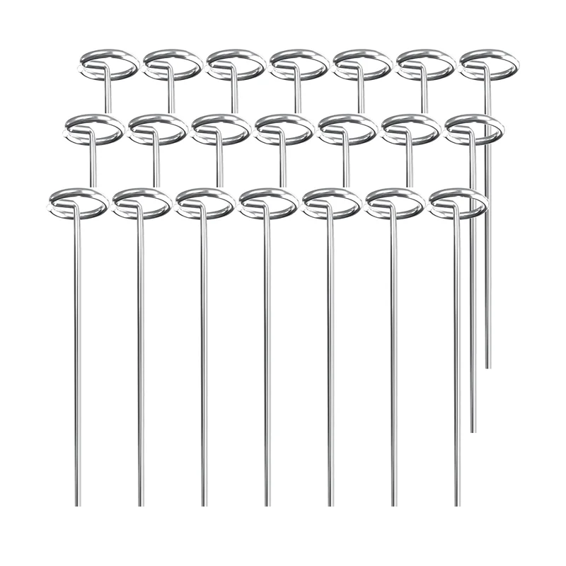 

A21I-6 Inch Galvanized Landscape Sod Stakes Garden Staples Landscape Fabric Staples 50 Pcs