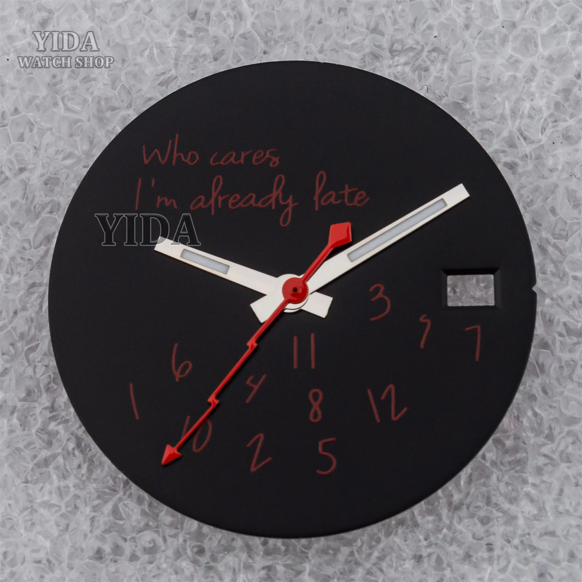 28,5 мм NH35 циферблат часов стерильный циферблат зеленые светящиеся стрелки часов для механизма Datejust NH36 я уже поздно аксессуары для часов