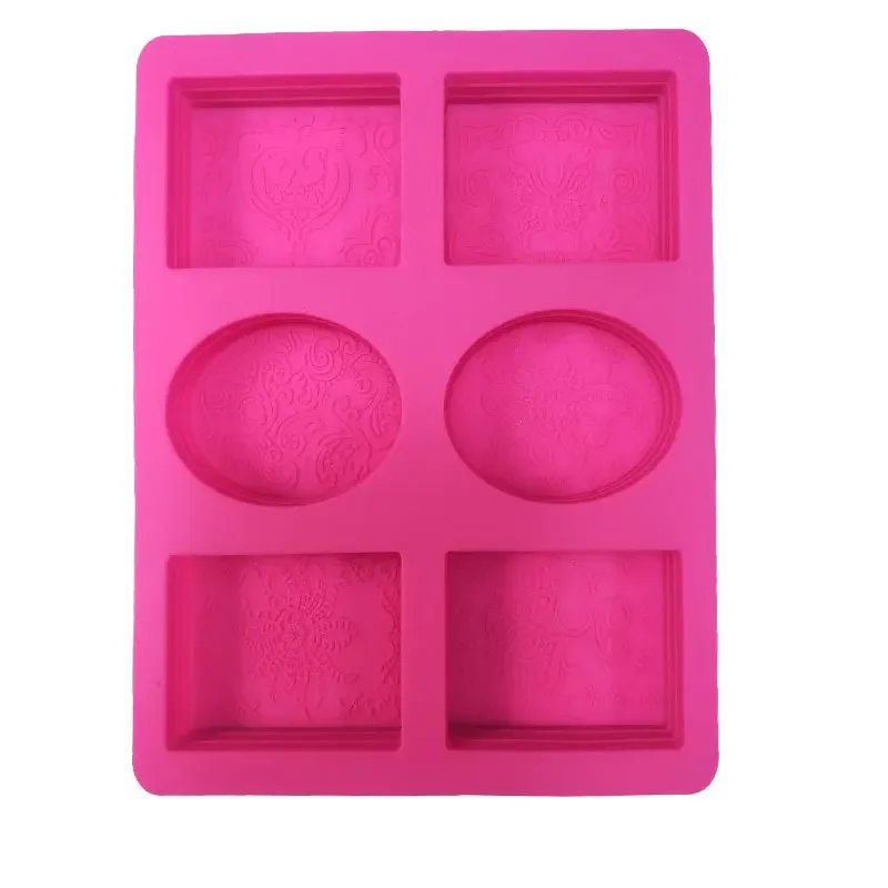 6 구멍 수제 크리 에이 티브 촛불 금형 실리콘 비누 금형 만들기 촛불 성형 수지 공예 홈 장식 액세서리 용품