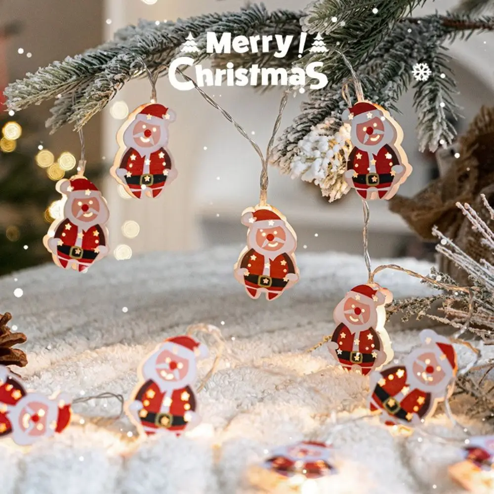 Cartoon Kerst LED Light String Elanden Vorm Kerstman Patroon Kerst Ornament String Light Ophangbare Sneeuwpop Figuur