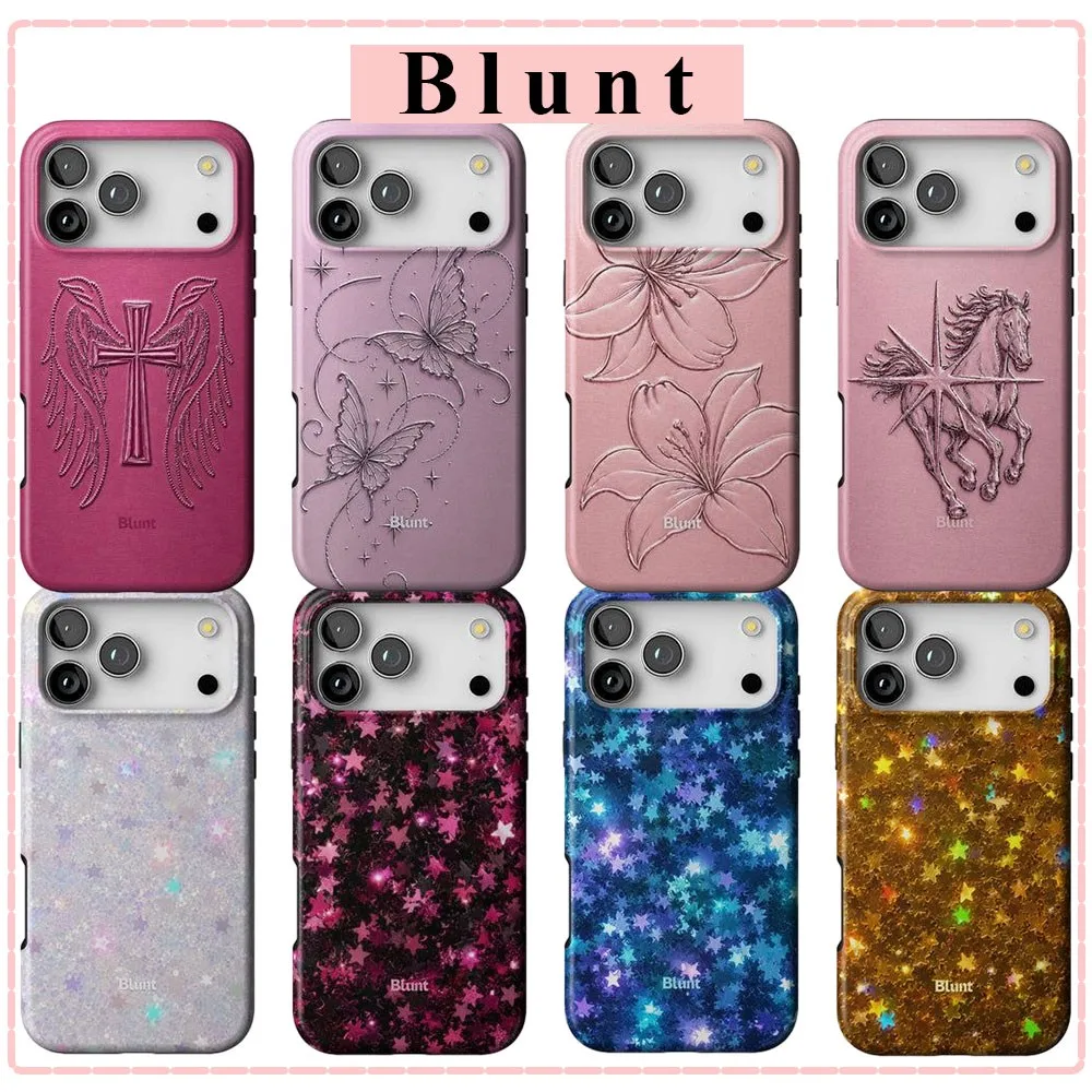 Pink Floral Blunt Phone Case for Samsung Galaxy S20 S22 S23 S24 S25 S26 FE Plus Ultra Edge 4G 5G Double-layer Back Cover