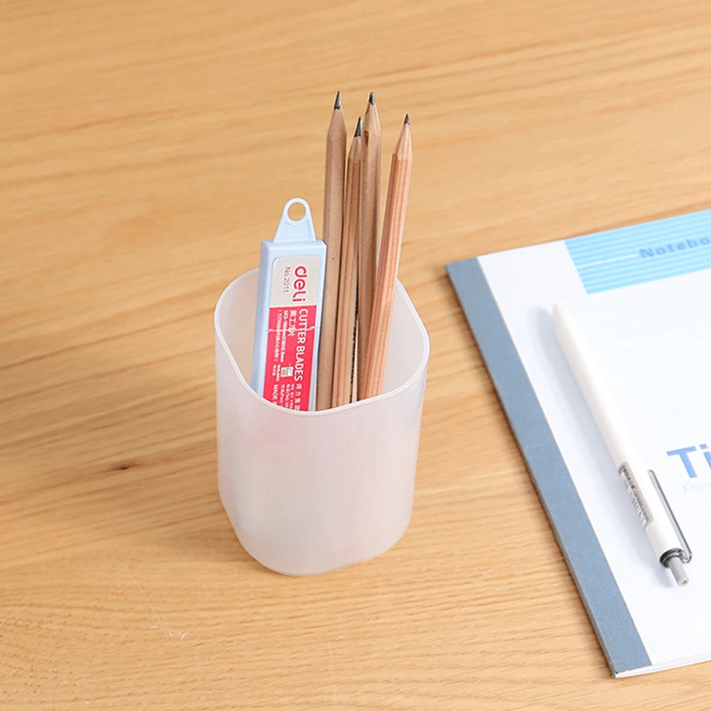 

Space-Saving Desktop Stationery Cup Pp Material Compact Storage For Home Office Bedroom Bathroom Decorative Use