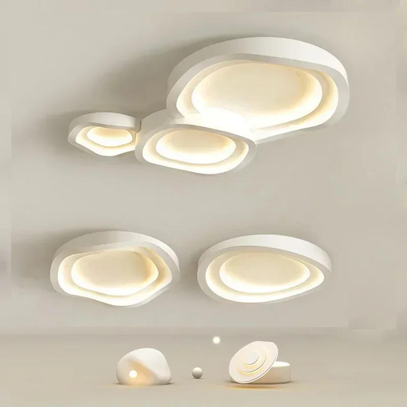 

Water Ripples White Ceiling Light Modern Chandelier Bedroom Dining Living Room Kitchen Lamp Indoor Lighting