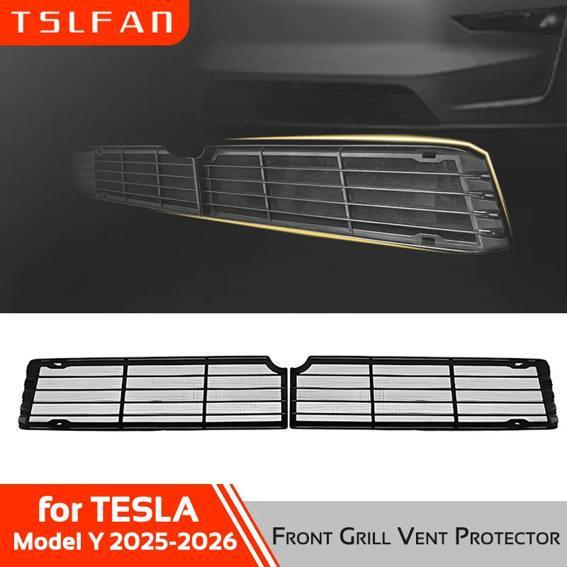 

Для Tesla Model Y 2025-2026: Защитная сетка для нижней решетки переднего бампера, отверстия для воздухозаборника, защита от насекомых, аксессуары для автомобиля