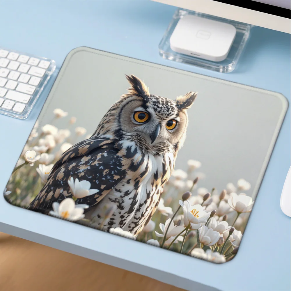 

Коврик для мыши Mosepad с изображением совы и кошки, аксессуары для компьютерного стола, коврик для мыши для ПК-геймеров, игровые коврики, аниме-коврик для мыши, украшение для стола