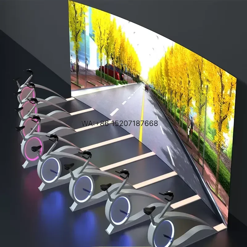 Wmwmnu for Immersive Interactive Cycling System Smart Fitness Projection Bike for Gyms Kids Areas and Malls