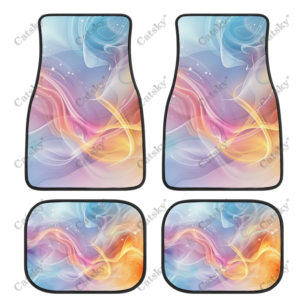 Gradients Colorful Smoke Car Auto Floor Mats Carpet, 4PCS Customized Cars Mat All Weather Automotive Vehicle Pad Stylish