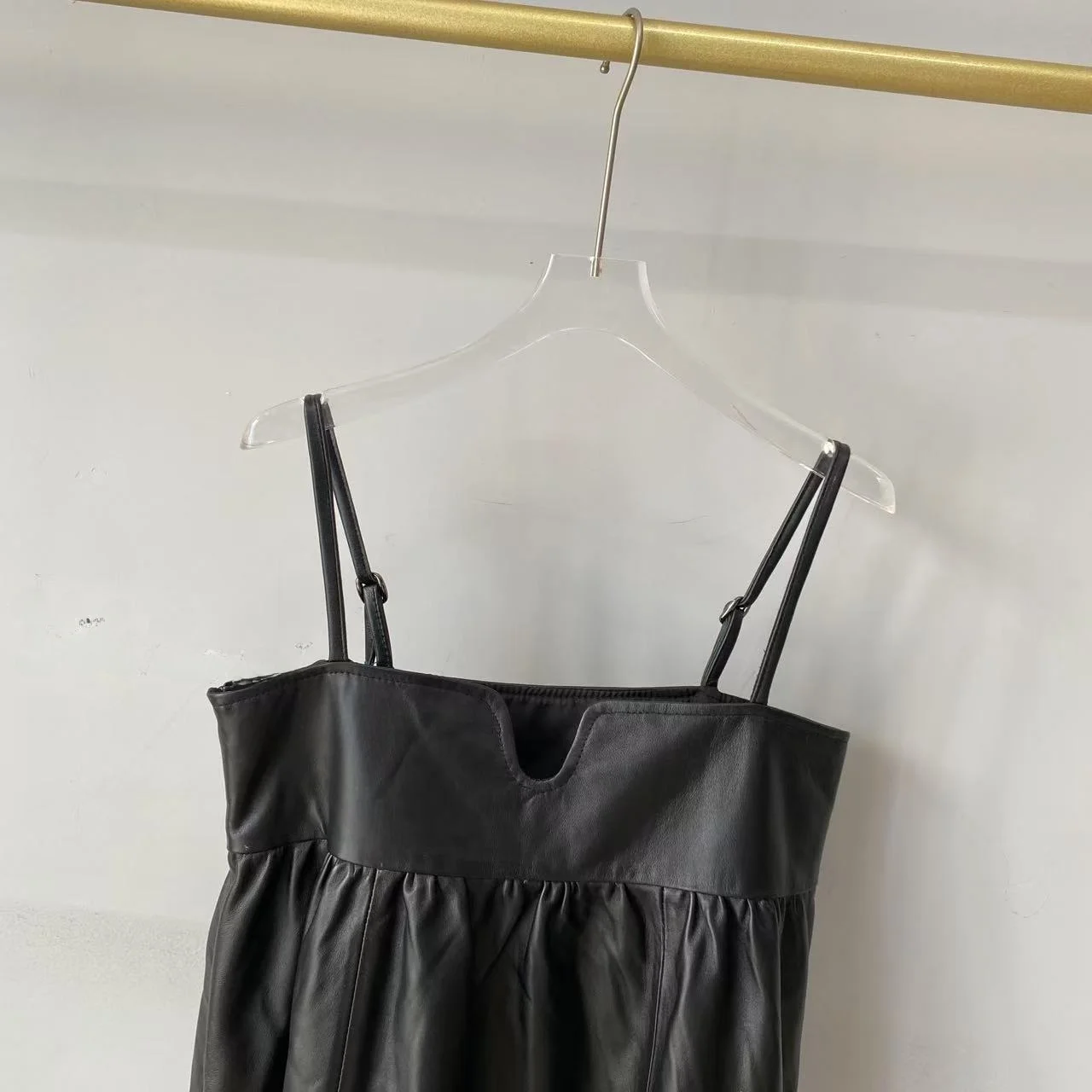 Faionable Women's eepskin Dr Strapl Midi Length Leather Jaet Coat Spring Autumn New Arrival Ele Sle