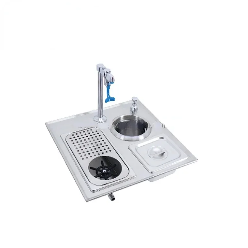 Push Back Glass Filler Water Faucet, Stainless Steel Drip Pan And Glass Rinser, Glass Filler Water Station with  Rinser