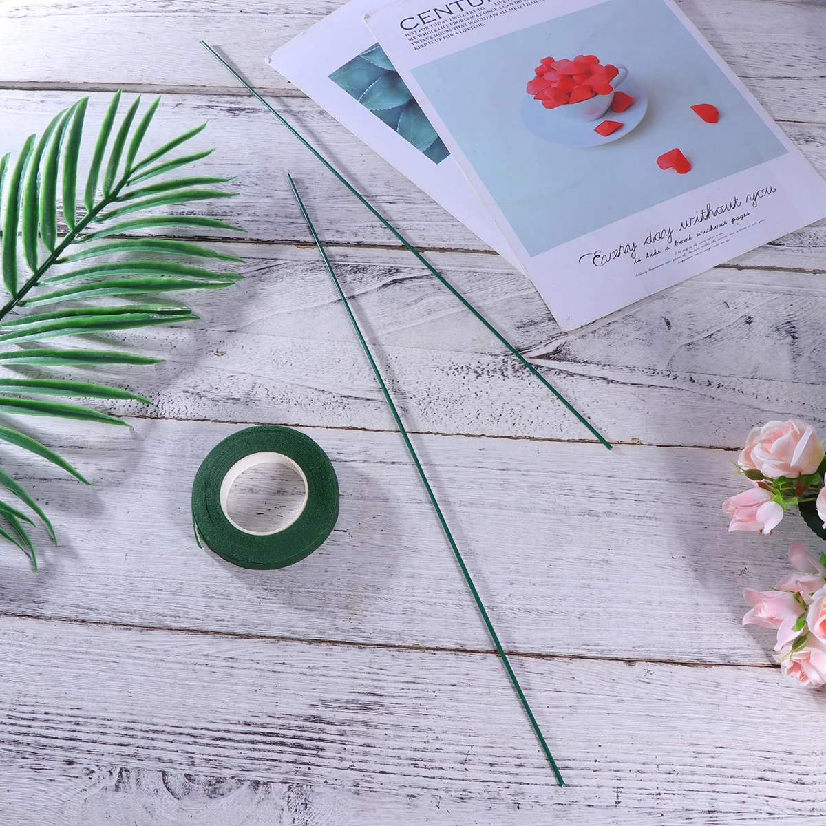 

51pcs Artificial Flower Stems High Quality Short Stem Arrangement Ideal Soap Roses Carnations Sunflowers Bouquet Packaging