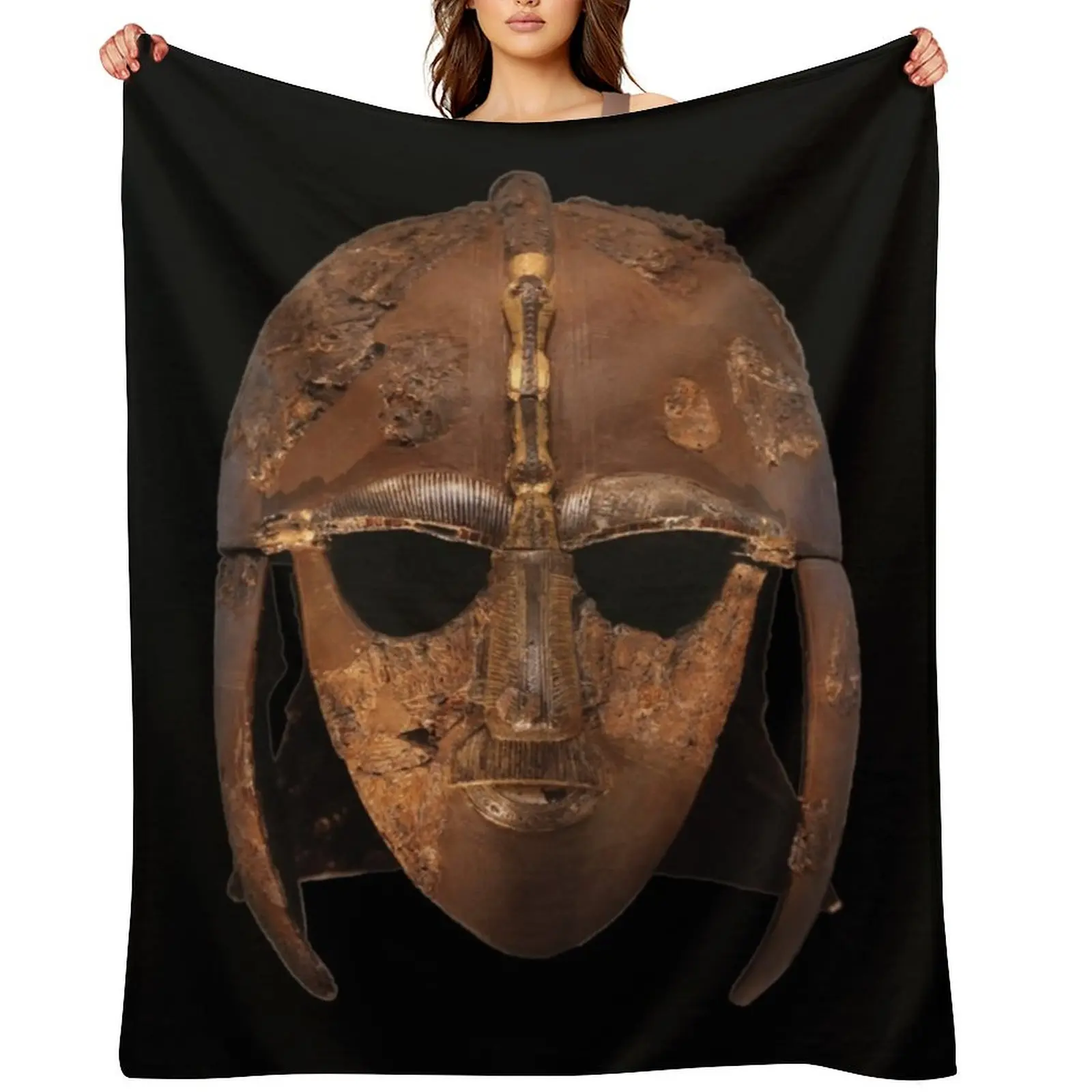 

Sutton Hoo helmet Classic Throw Blanket Retros Thin Furry Summer Blankets