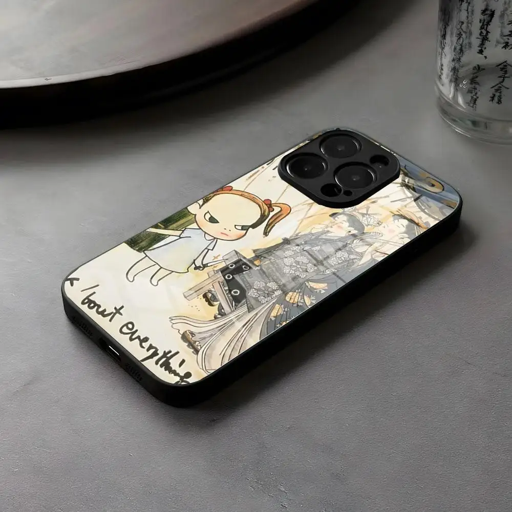 Art Cartoon Aesthetic Yoshitomo Nara Phone Case  for Iphone 15 13 12 14 11 Pro Max Mini X Xr Xs 8 7 Puls 6 2024 glass cover