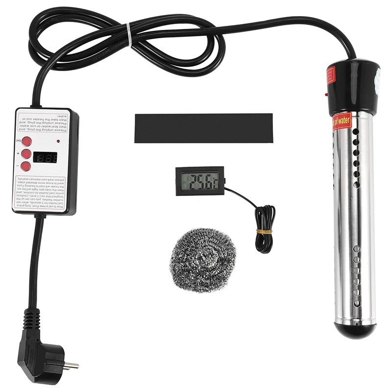 2500W Immersion Heater, Pool Heater Automatic Timer, Safe Pool Heating Immersion Heater, Perfect For Home Eu Plug