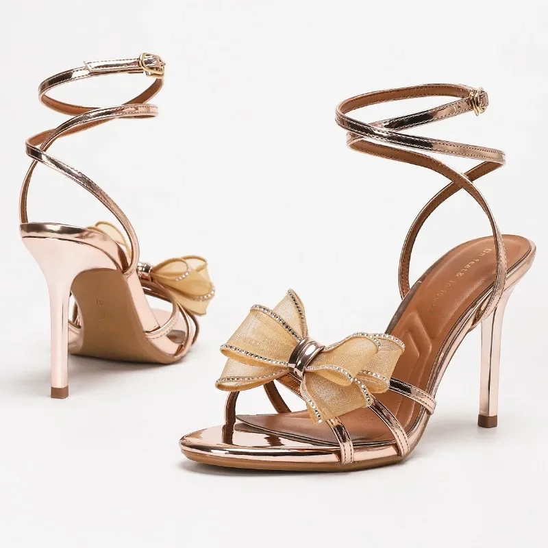 

Luxury Silver Heeled Sandals Women Rhinestone Butterfly Embellished Ankle Strap Elegant Designer Pumps Wedding Bridal High Heels