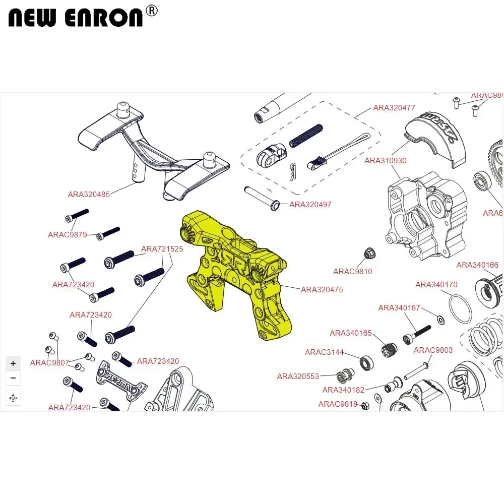 NEW ENRON โช๊คหน้าหลังโลหะ ARA 320475   อรา 320476   สําหรับ RC ARRMA 1/5 Kraton ARA5208 ARA 110002   คนขับไล่ ARA5210 ARA5810