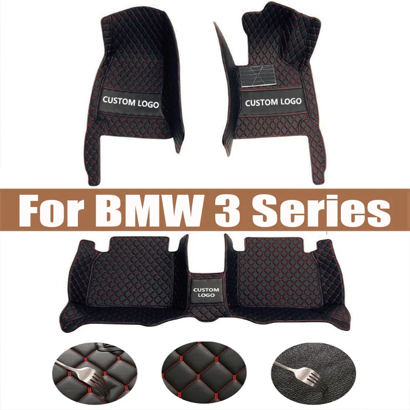 Tapis de sol de voiture en cuir sur mesure, tapis, repose-pieds, accessoires, BMW Série 3, E90, 2006, 2007, 2008, 2009, 2010, 2011, 2012