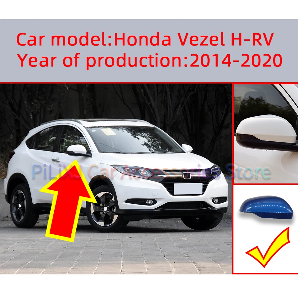 Rearview Mirror Cover Cap For 2014-2024 RU Honda HR-V Vezel Shell Housing Mirror Cap Painted White Red Silver Car Accessories