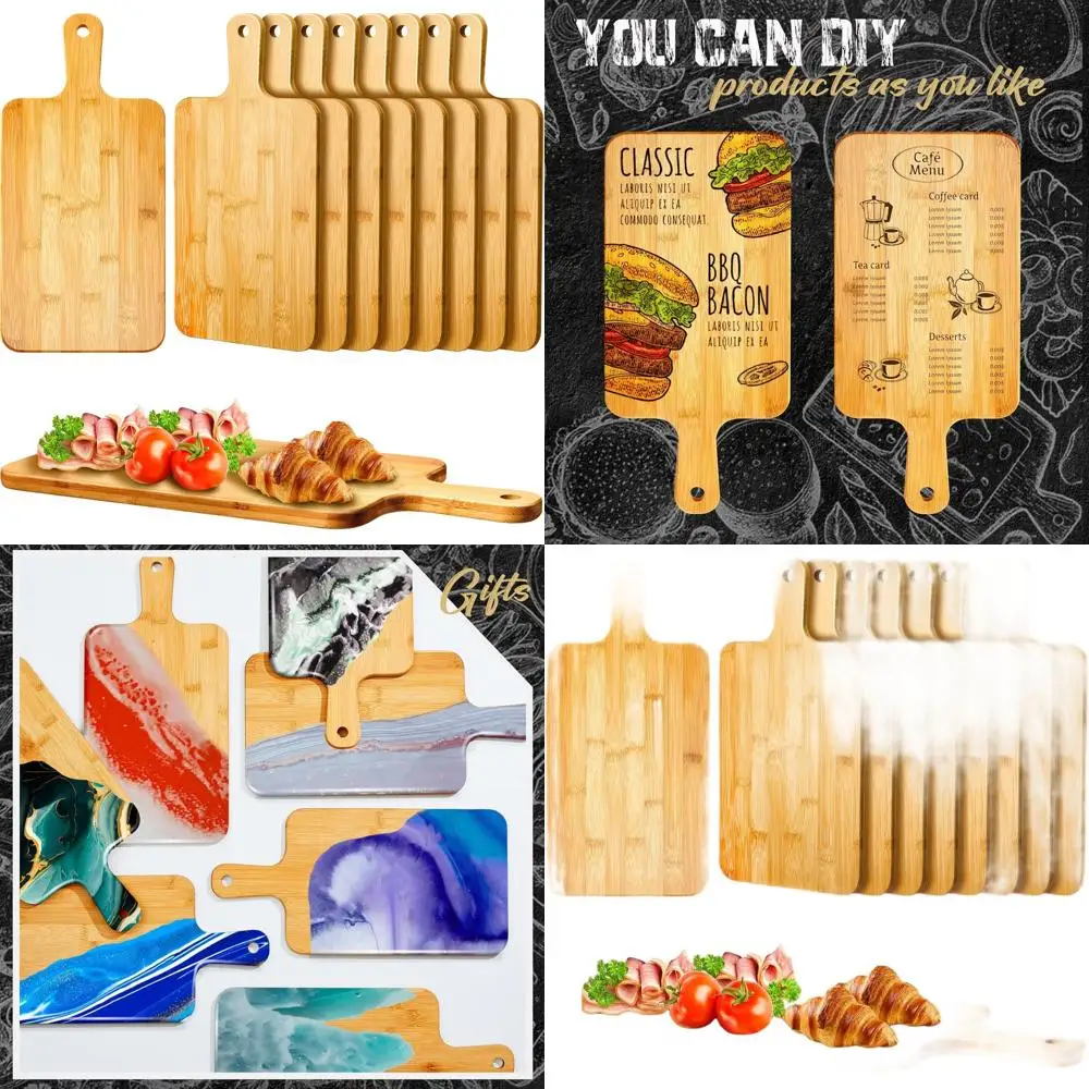 

Bamboo Chopping Board Set - 10 Pieces, 15.7 x 7.8, Kitchen Serving Boards for Various Foods