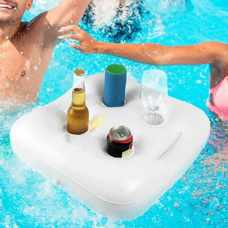 

Inflatable Floating Drink Holder Inflatable Drink Cup Holder Large Capacity Pool Drink Float Can Hold 4 Bottles Pool And Hot Tub