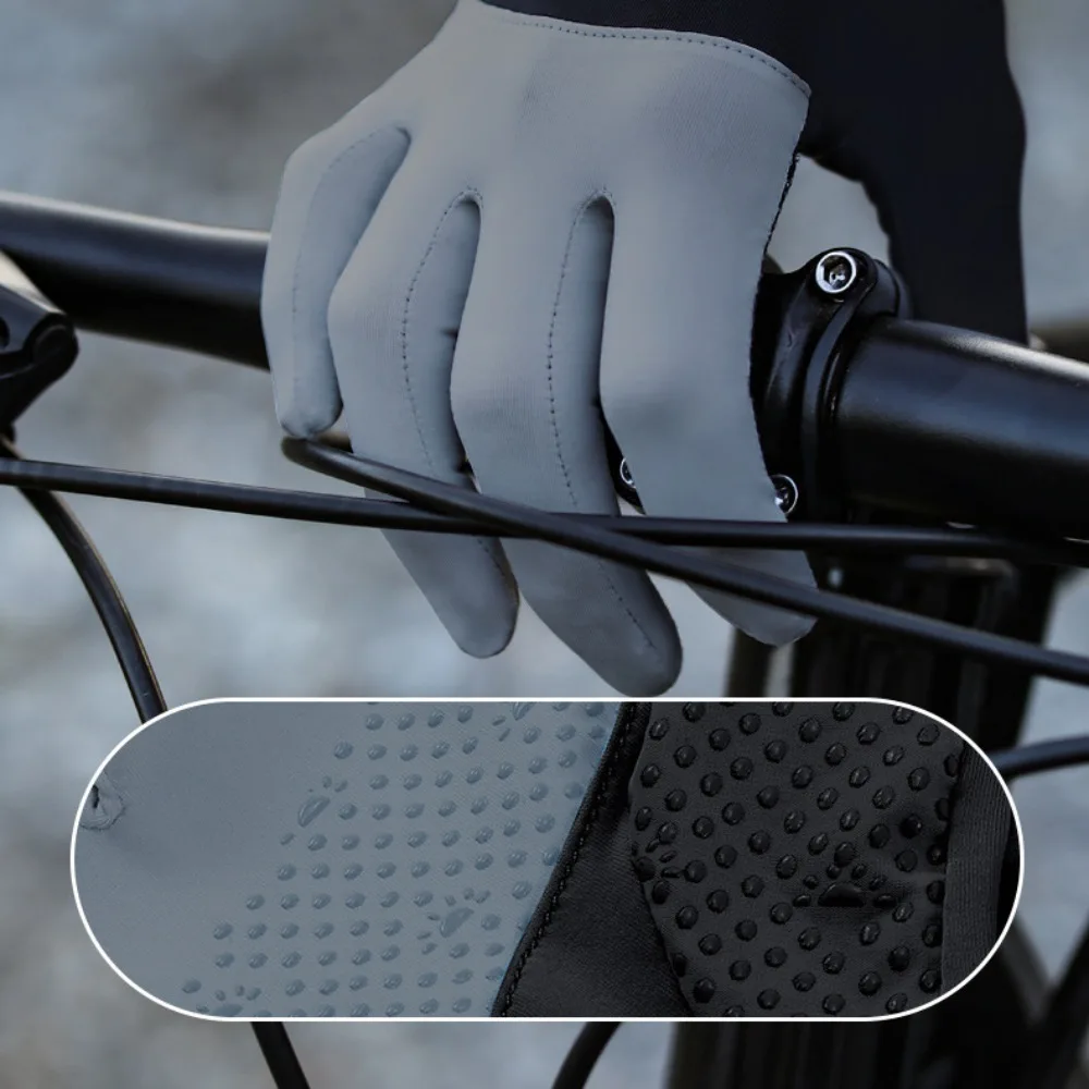 Thin Men Ice Silk Sleeves Two Fingers with Exposed Sun Protection Summer Long Arm Covers Breathable Sweat-absorption