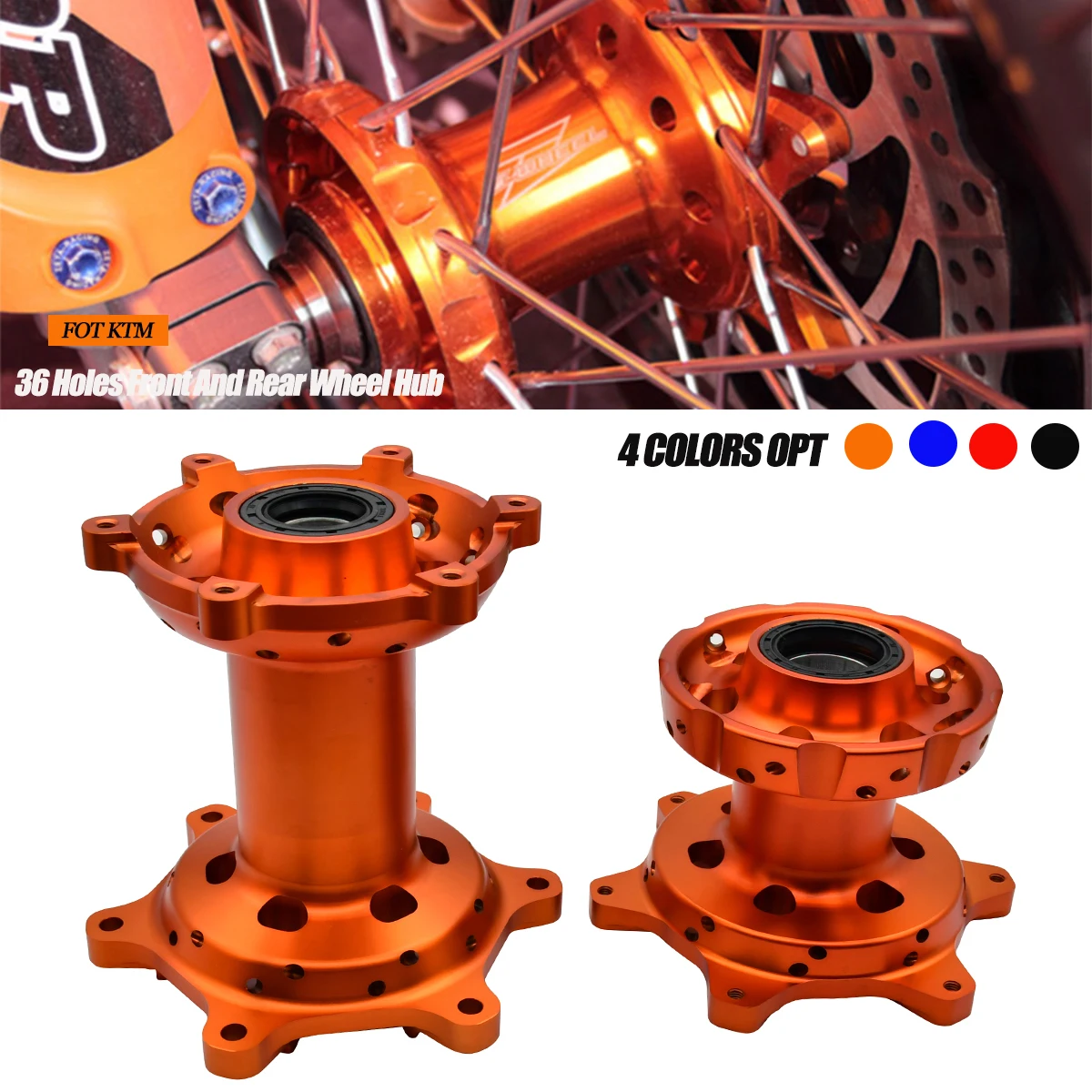 

Motocross CNC Machined Front And Rear 36 Holes Wheel Hub For KTM SX SX-F XC XC-F EXC EXC-F XC-W XCF-W 450SMR 125-530 2016-2022