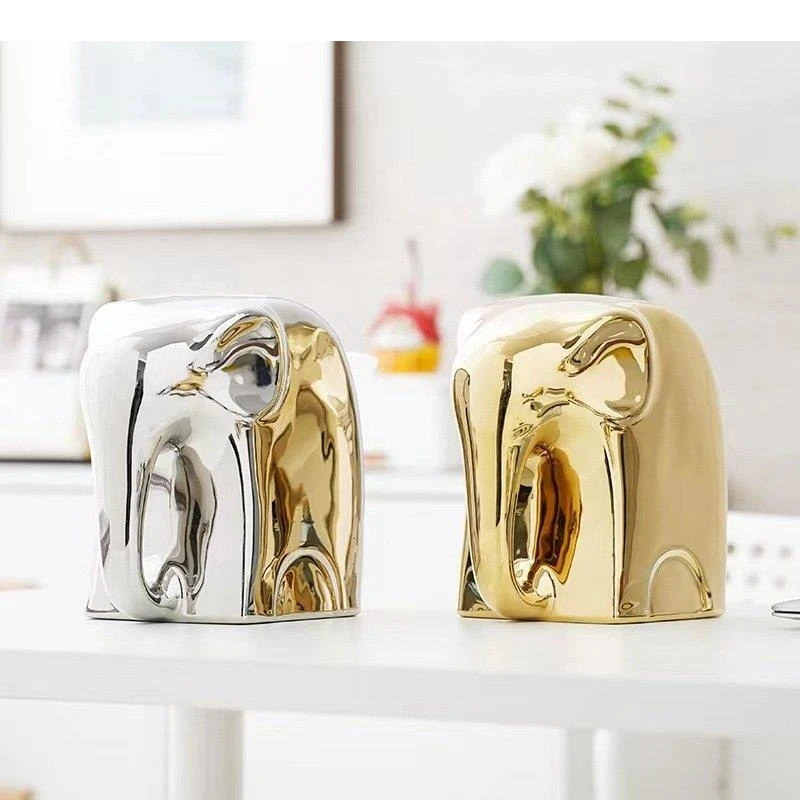 Abstract Elephant Ceramic Tissue Box Shape Decorative Paper Towel Coffee Table Desktop Boxes Modern Decor