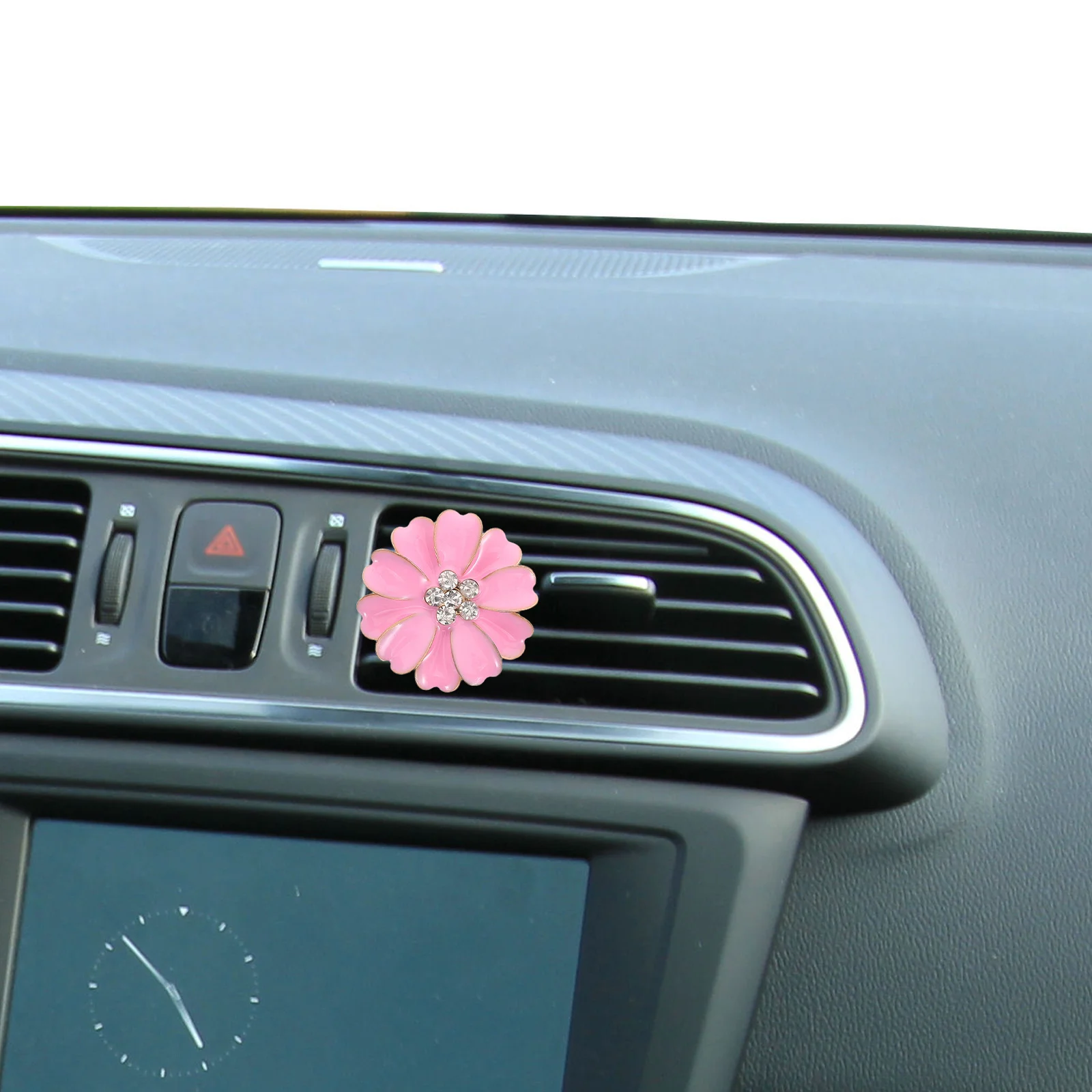 

2pcs Vent Clip Camellia Scent Perfume Diffuser Long Lasting Odor Removal Universal Fit For Car Air Vents Freshener Interior